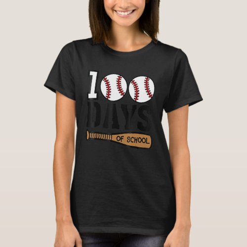 100 Days Of School Baseball 100th Day Of School Te T_Shirt