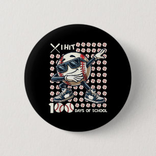 100 Days Of School Baseball Bat 100th Day Of Button