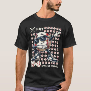 100 Days Of School Baseball Bat 100th Day Of T-Shirt