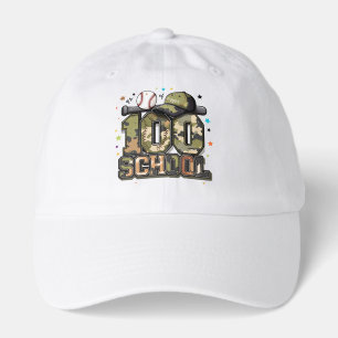 100 Days of School Baseball Camo Boys Kids T-Shirt Hat