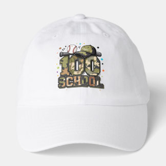 100 Days of School Baseball Camo Boys Kids T-Shirt Hat