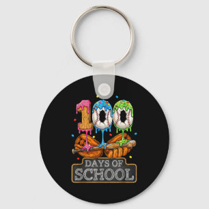 100 Days Of School Baseball Ice Cream Drip Student Keychain