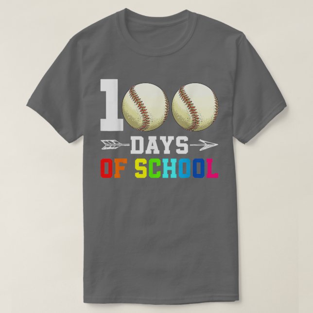 100 Days Of School Baseball Lovers 100 Days Smarte T-Shirt (Design Front)