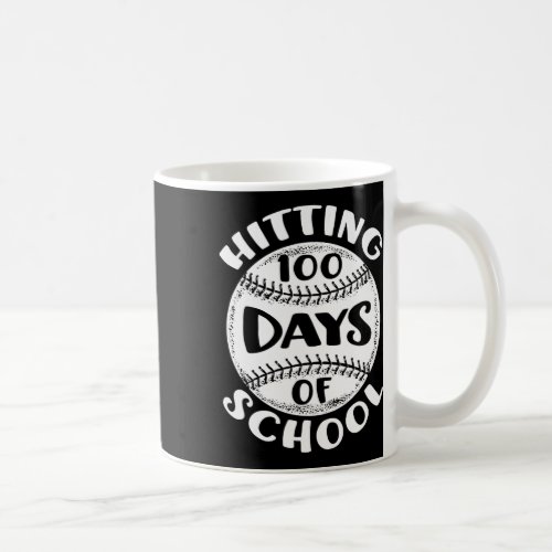 100 Days Of School Baseball Player Teacher Student Coffee Mug