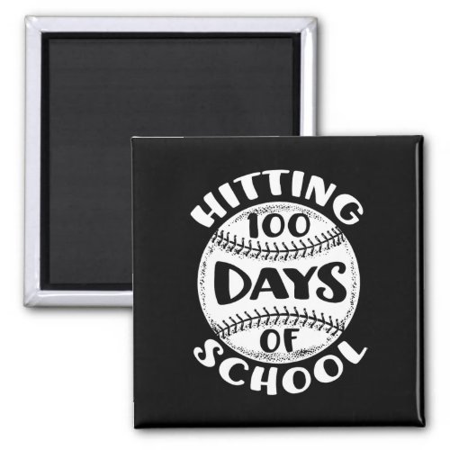 100 Days Of School Baseball Player Teacher Student Magnet