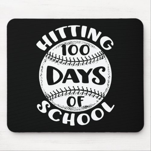 100 Days Of School Baseball Player Teacher Student Mouse Pad