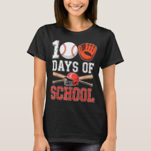 100 Days Of School Baseball Player Teacher Student T-Shirt
