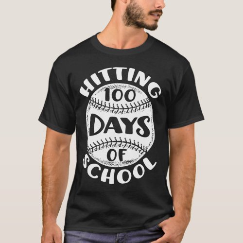 100 Days Of School Baseball Player Teacher Student T_Shirt