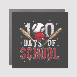 100 Days of School Baseball Sport Lovers Car Magnet