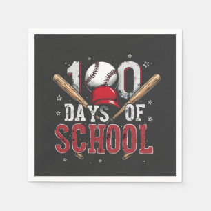 100 Days of School Baseball Sport Lovers Napkins