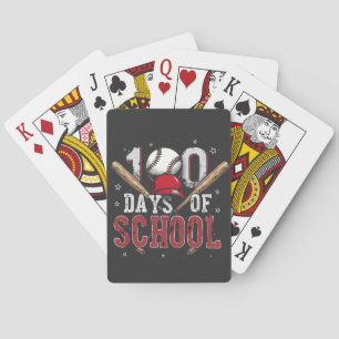 100 Days of School Baseball Sport Lovers Poker Cards