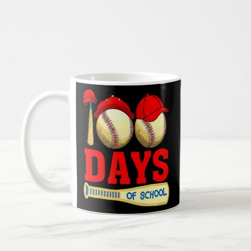 100 Days of School Baseball Teacher Kids 100th Day Coffee Mug