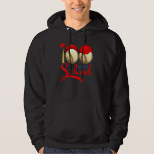 100 Days of School Baseball Teacher Kids 100th Day Hoodie