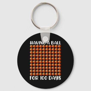 100 Days Of School Basketball 100th Day 100 Days Keychain