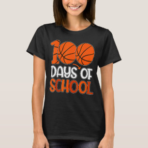100 Days Of School Basketball 100th Day Of School  T-Shirt