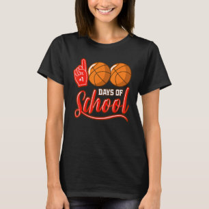 100 Days of School Basketball Boys Teacher 100th D T-Shirt