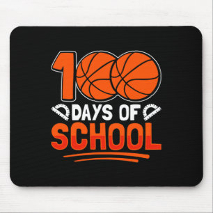 100 Days of School Basketball for Students Coach P Mouse Pad