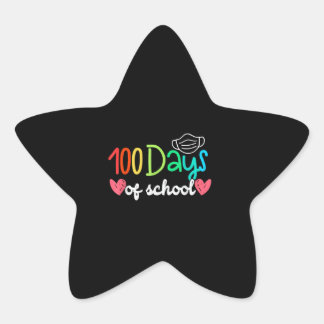 100 Days of School Beauty Color Gifts Star Sticker