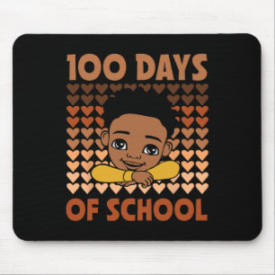100 Days Of School Black Afro Boys Black History M Mouse Pad