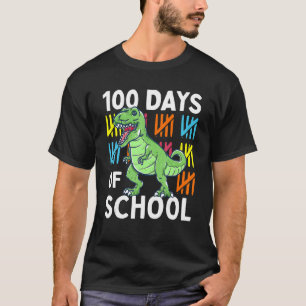 100 Days Of School Boys Dinosaur 100th Day Dino T-Shirt