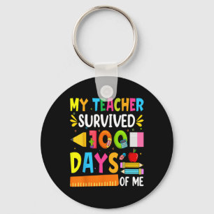 100 Days Of School Boys Girls Kids Teacher Gift Fu Keychain