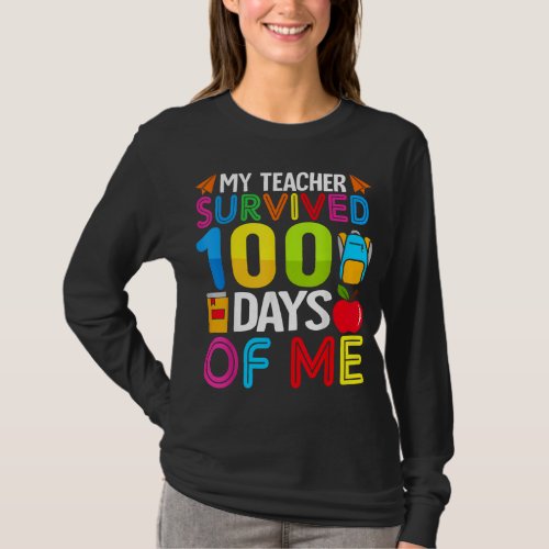 100 DAYS OF SCHOOL Boys Girls Kids Teacher Gift Fu T_Shirt