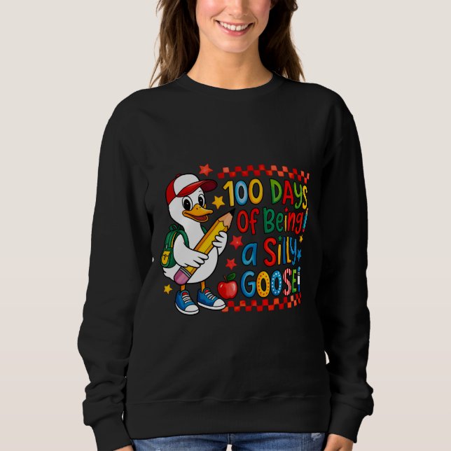 100 Days of School Boys Goose | Cute School Sweatshirt (Front)