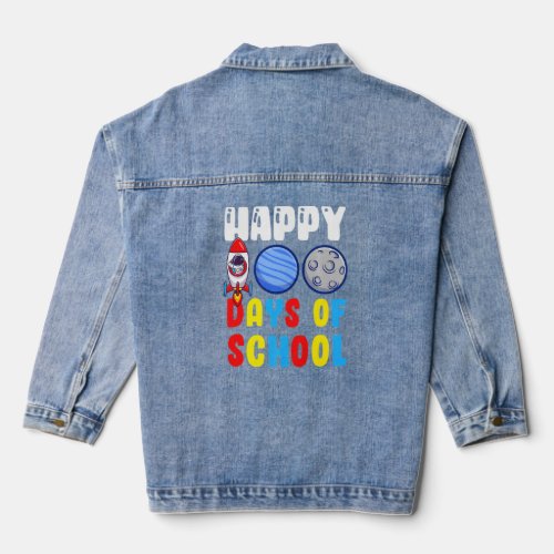100 Days Of School Boys Outer Space Astronaut Oute Denim Jacket