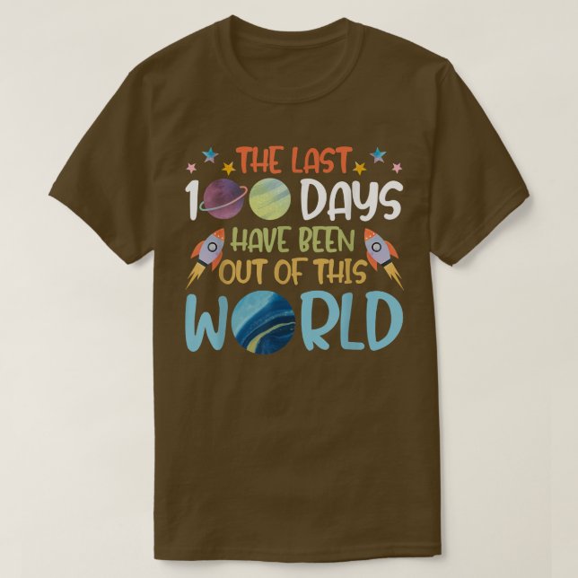 100 Days Of School Boys Outer Space Astronaut Plan T-Shirt (Design Front)