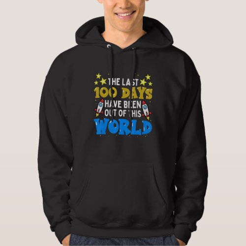 100 Days Of School Boys Outer Space Astronaut Rock Hoodie
