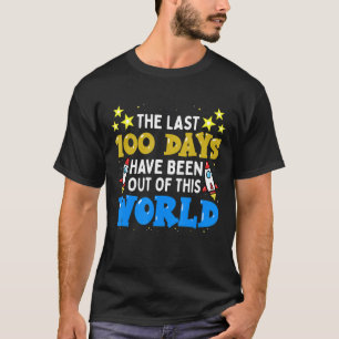 100 Days Of School Boys Outer Space Astronaut Rock T-Shirt
