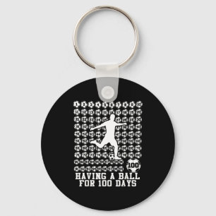 100 Days Of School Boys Soccer 100th Day Of School Keychain