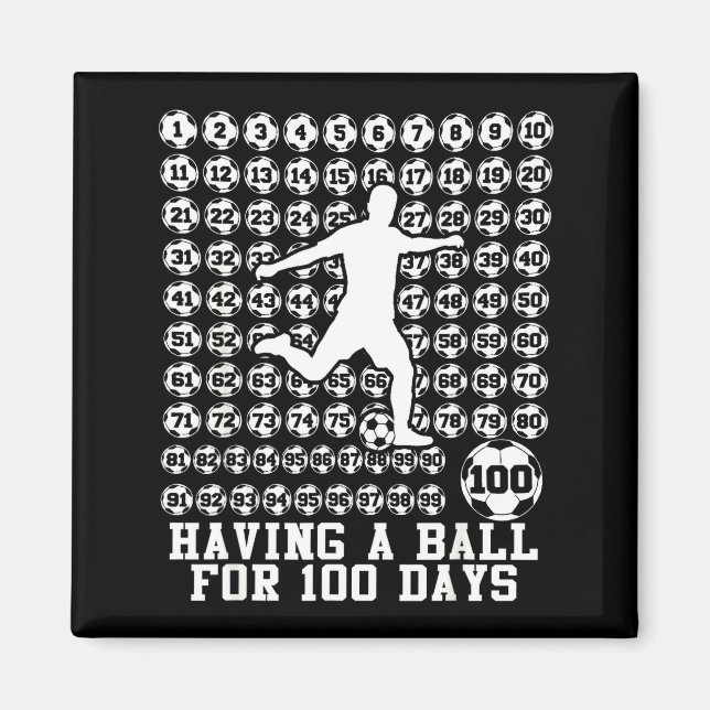 100 Days Of School Boys Soccer 100th Day Of School Magnet (Front)