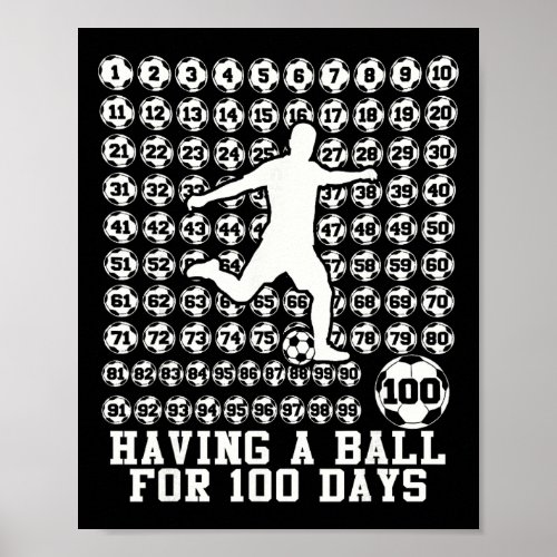 100 Days Of School Boys Soccer 100th Day Of School Poster