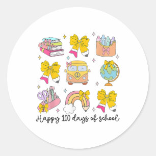 100 Days Of School Bruh School Teachers Kids Boys Classic Round Sticker