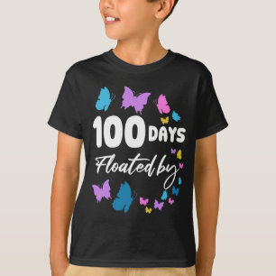 100 Days of School Butterfly Floated by Cute  T-Shirt