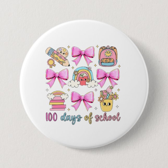 🌈🎀 100 Days of School 🎉📚 Button (Front)
