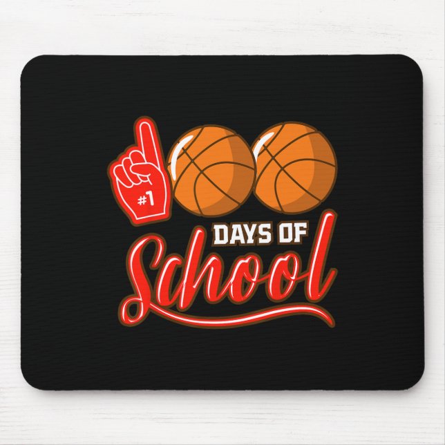 100 Days Of School Bysketbyll Boys Teacher 100th D Mouse Pad (Front)