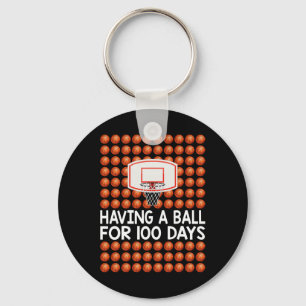 100 Days Of School Bysketbyll For Boys Girls Kids  Keychain