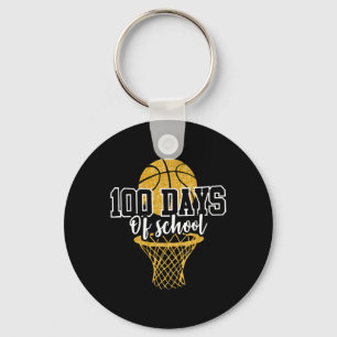 100 Days Of School Bysketbyll Teachers 100th Day O Keychain