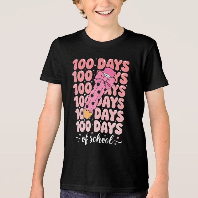 100 days of school celebration Tri-Blend shirt (Front)