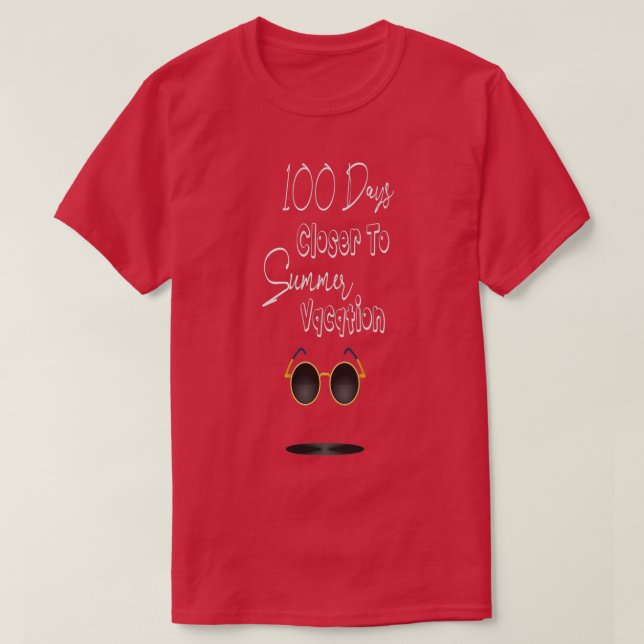 100 Days Of School Closer Summer Vacation 18 T-Shirt (Design Front)