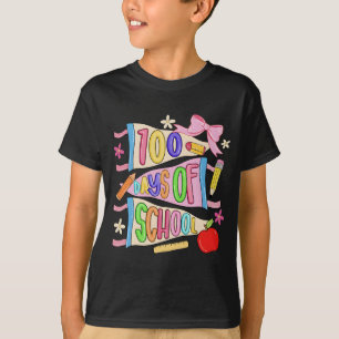 100 Days of School Colorful Banner Design T-Shirt