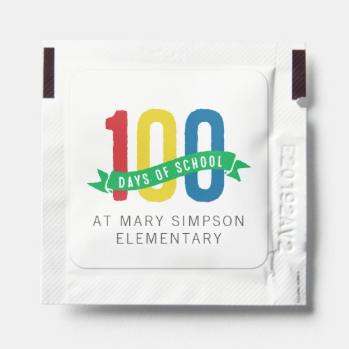 100 days of school colorful classroom custom hand sanitizer packet