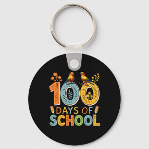 100 Days Of School Colorful Sun Conures Teacher St Keychain