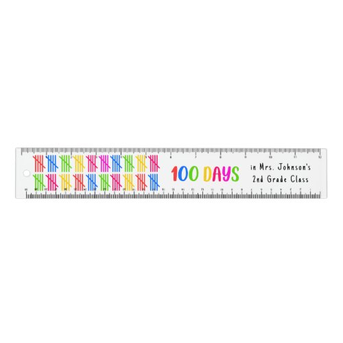 100 Days of School Colorful Tally Mark Ruler
