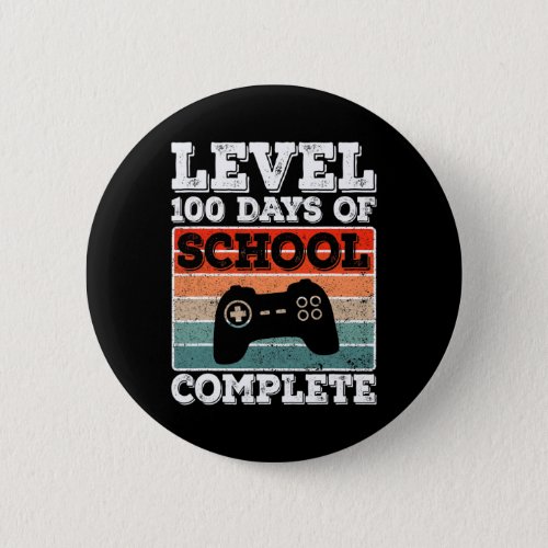 100 Days Of School Complete Gamer Boys Video Games Button