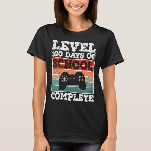 100 Days Of School Complete Gamer Boys Video Games T_Shirt