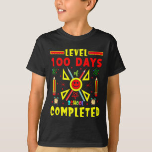 100 Days Of School Completed 100th Day Gaming Game T-Shirt