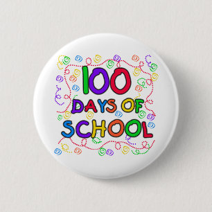 100 Days of School Confetti Tshirts and Gifts Pinback Button